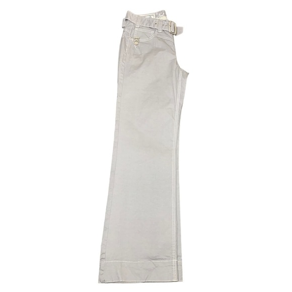 Not The Same N.T.S UK Gray Straight Wide Leg Pants Mid Rise Belted Waist 30" - Picture 5 of 16